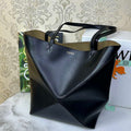 Loewe Medium Puzzle Fold tote in shiny calfskin A657G50X01 Black - Default Title - View 1