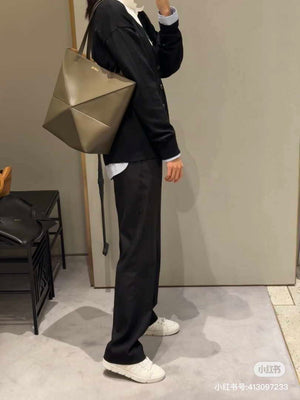 Loewe Medium Puzzle Fold tote in shiny calfskin A657G50X01 Dark Green - Default Title - View 2