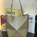 Loewe Medium Puzzle Fold tote in shiny calfskin A657G50X01 Green - Default Title - View 1