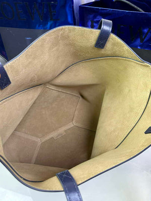 Loewe Medium Puzzle Fold tote in shiny calfskin A657G50X01 Navy Blue - Default Title - View 8