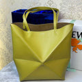 Loewe Medium Puzzle Fold tote in shiny calfskin A657G50X01 Yellow - Default Title - View 1