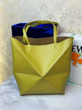 Loewe Medium Puzzle Fold tote in shiny calfskin A657G50X01 Yellow