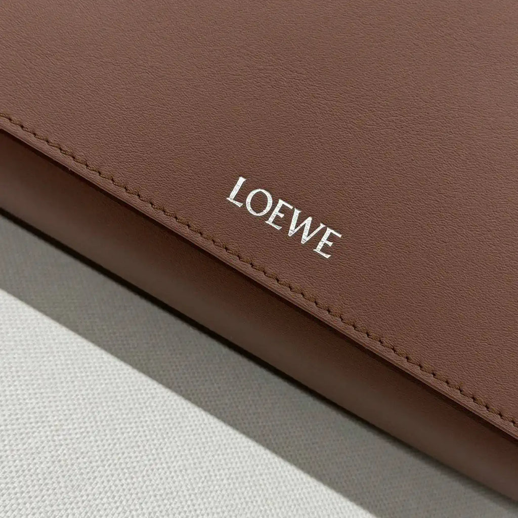 Loewe Men Flamenco satchel in shiny supple calfskin B411FSAX04 Brown