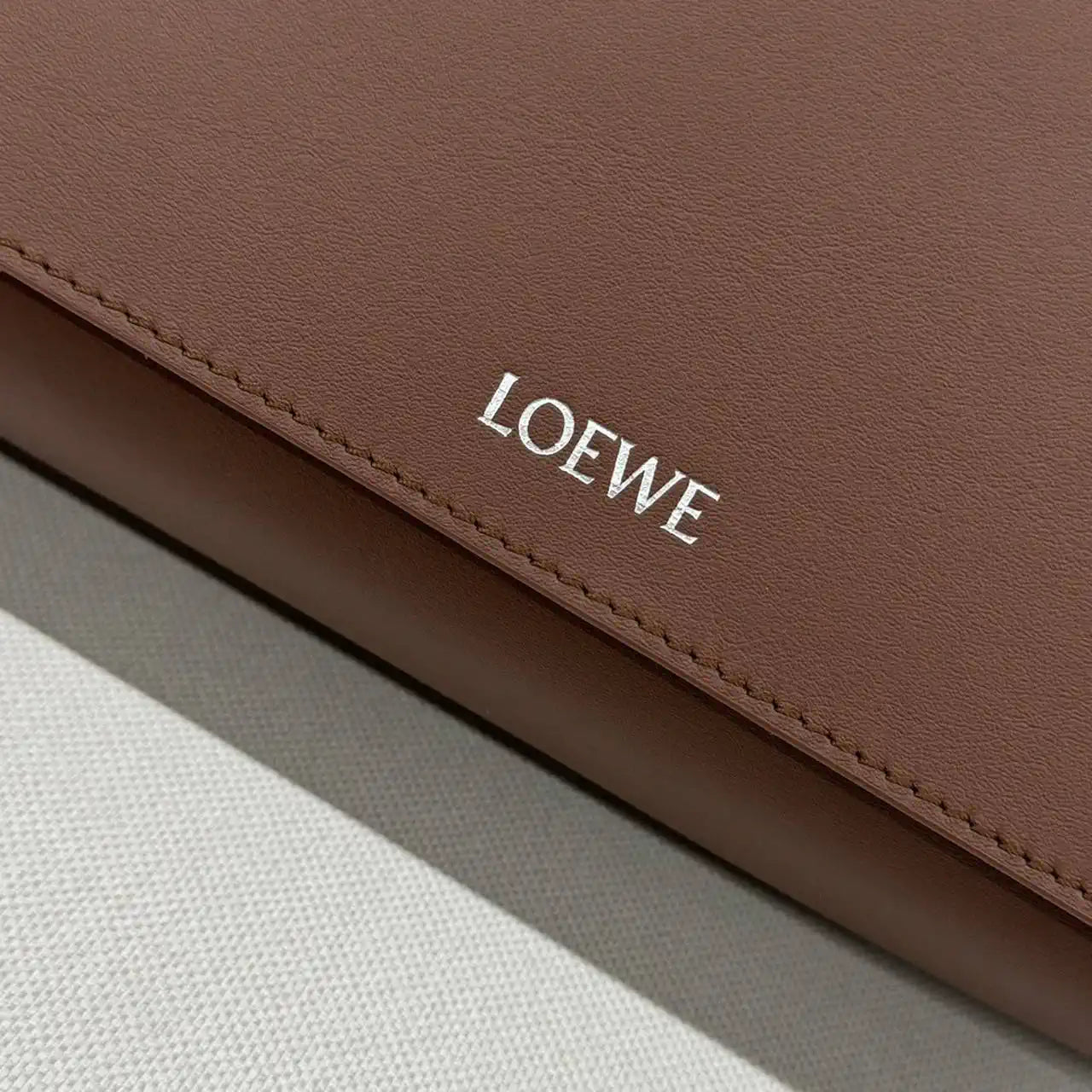 Loewe Men Flamenco satchel in shiny supple calfskin B411FSAX04 Brown