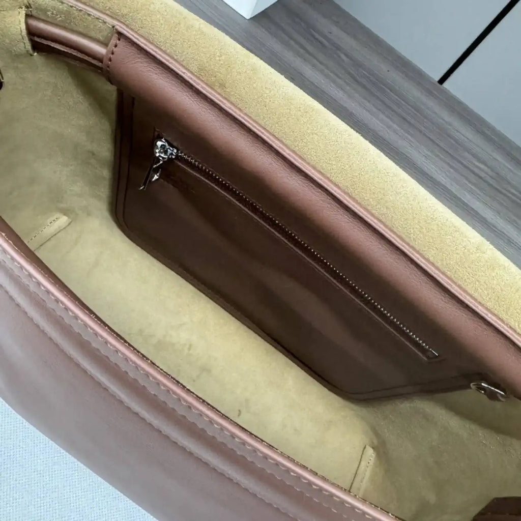Loewe Men Flamenco satchel in shiny supple calfskin B411FSAX04 Brown