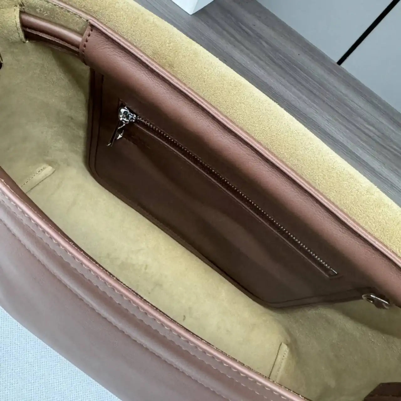 Loewe Men Flamenco satchel in shiny supple calfskin B411FSAX04 Brown