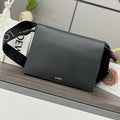 Loewe Men Flamenco satchel in shiny supple calfskin B411FSAX04 Black