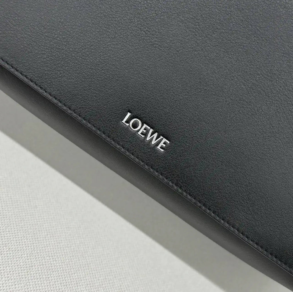 Loewe Men Flamenco satchel in shiny supple calfskin B411FSAX04 Black