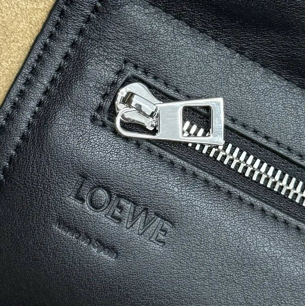Loewe Men Flamenco satchel in shiny supple calfskin B411FSAX04 Black