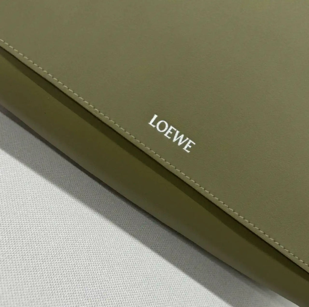 Loewe Men Flamenco satchel in shiny supple calfskin B411FSAX04 Green