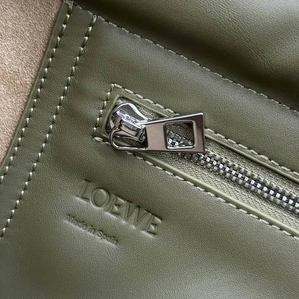 Loewe Men Flamenco satchel in shiny supple calfskin B411FSAX04 Green