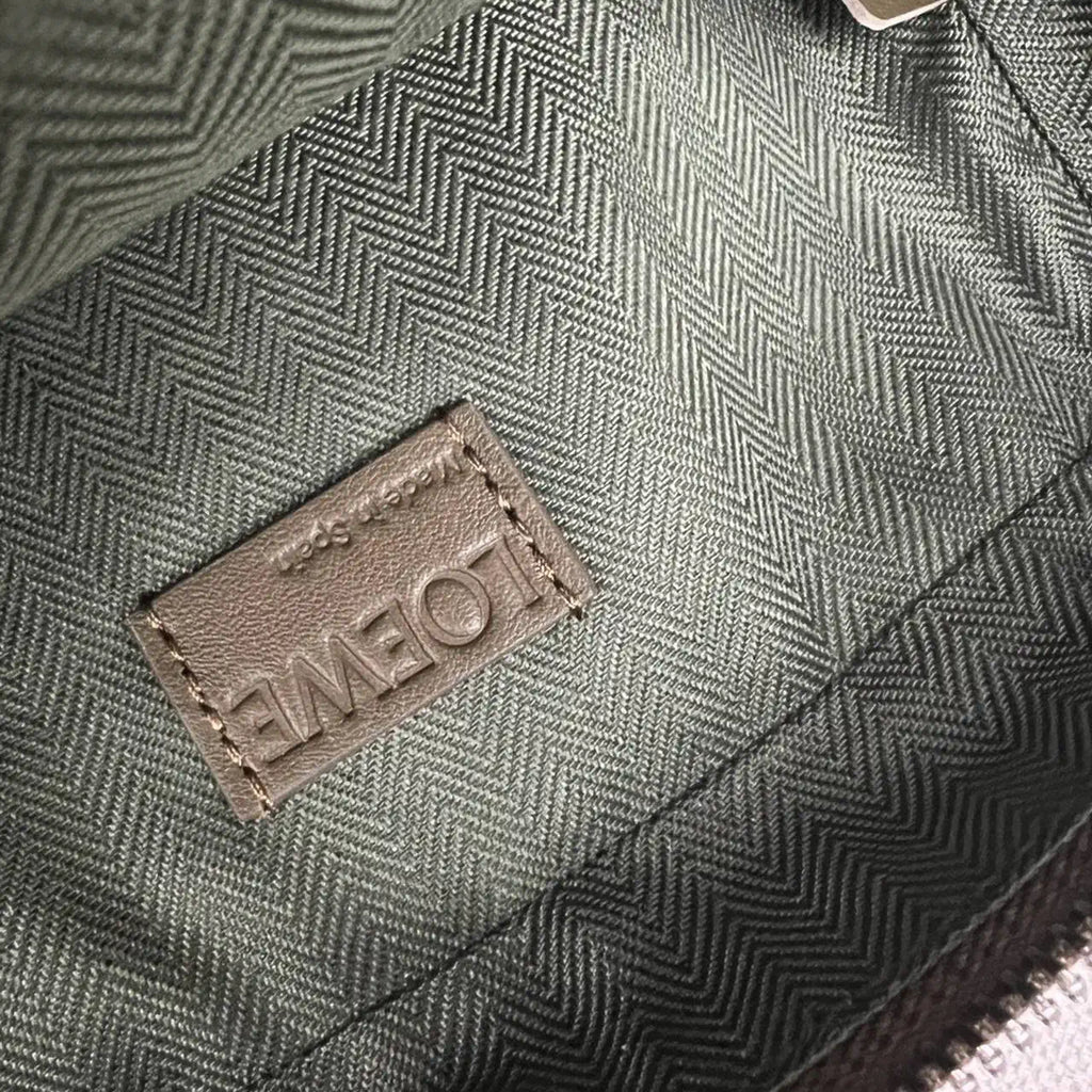 Loewe Mini crossbody camera bag in satin calfskin C565R41X05 Dark Khaki Green