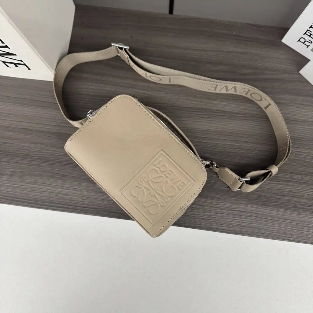 Loewe Mini crossbody camera bag in satin calfskin C565R41X05 Apricot