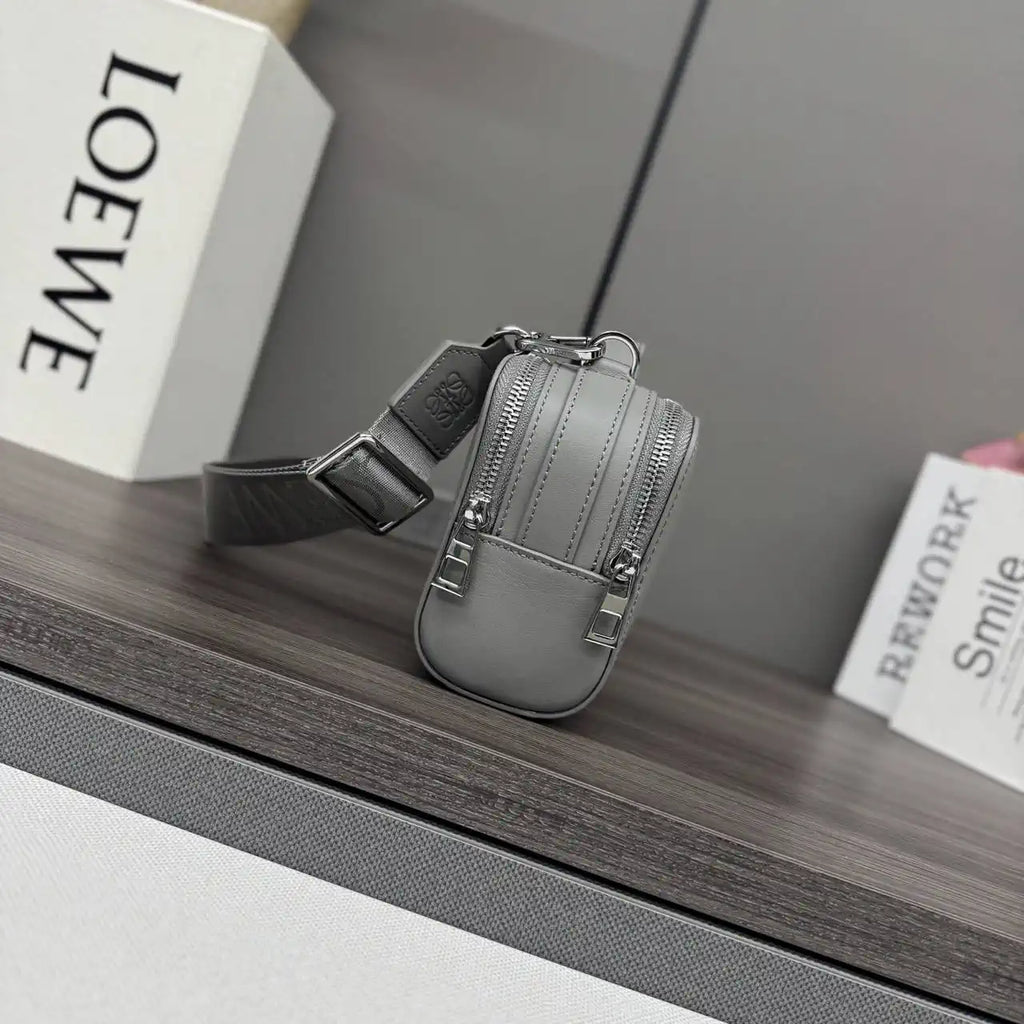 Loewe Mini crossbody camera bag in satin calfskin C565R41X05 Gray