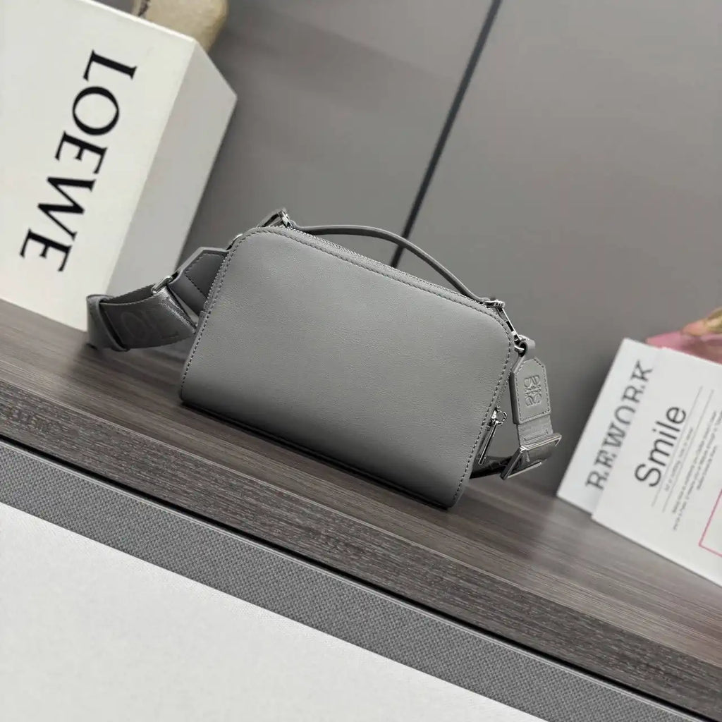 Loewe Mini crossbody camera bag in satin calfskin C565R41X05 Gray