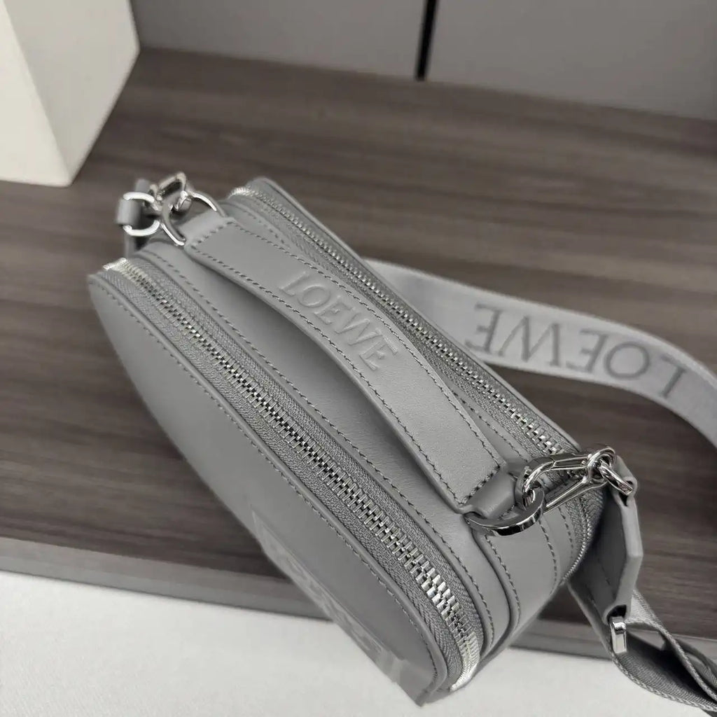 Loewe Mini crossbody camera bag in satin calfskin C565R41X05 Gray