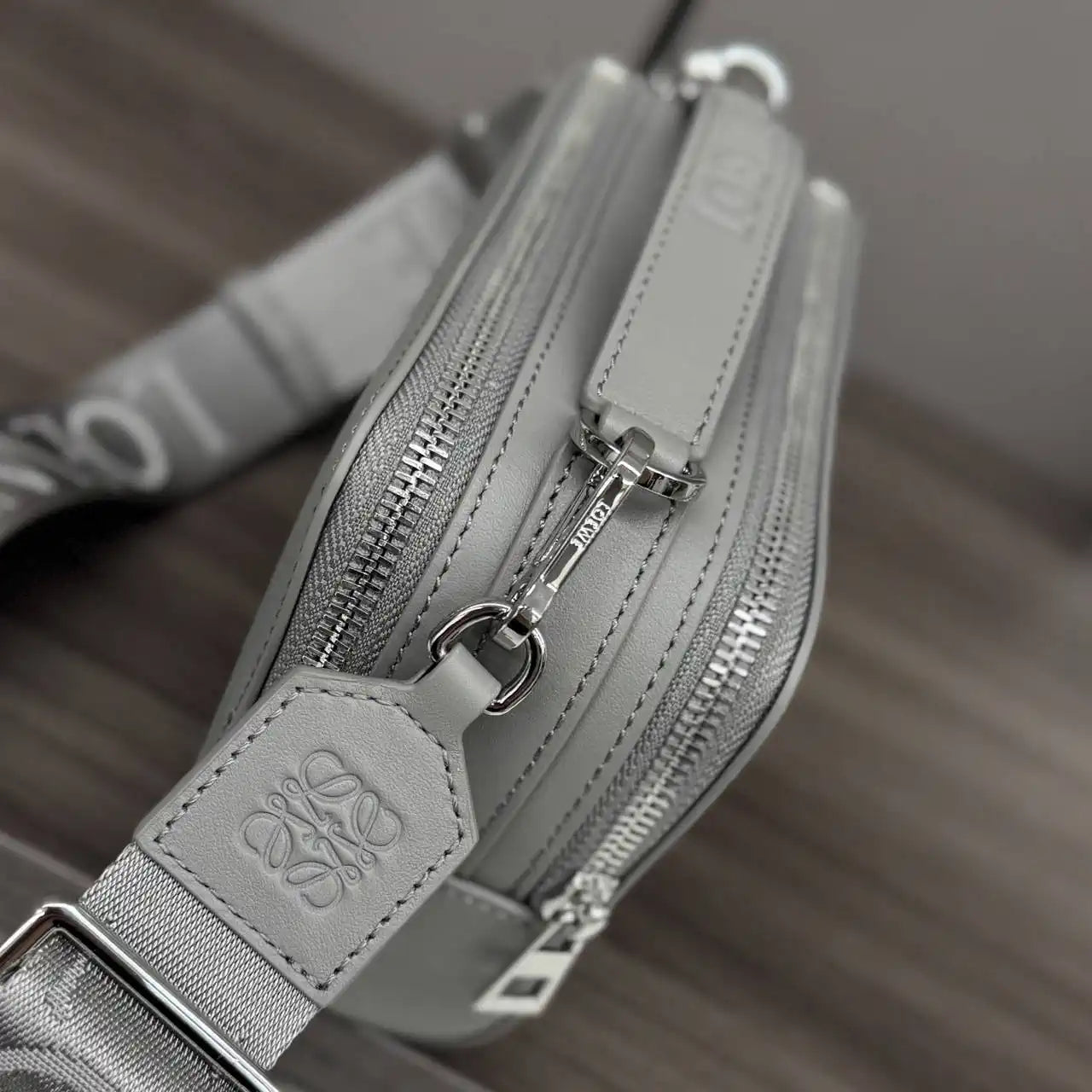 Loewe Mini crossbody camera bag in satin calfskin C565R41X05 Gray