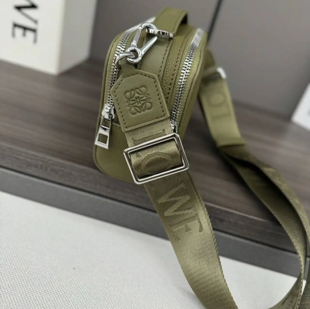 Loewe Mini crossbody camera bag in satin calfskin C565R41X05 Green