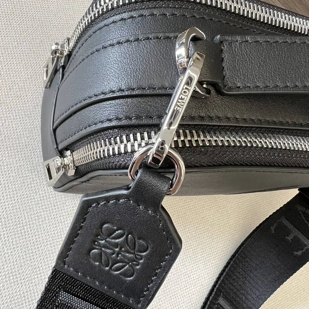 Loewe Mini crossbody camera bag in satin calfskin C565R41X05 Black