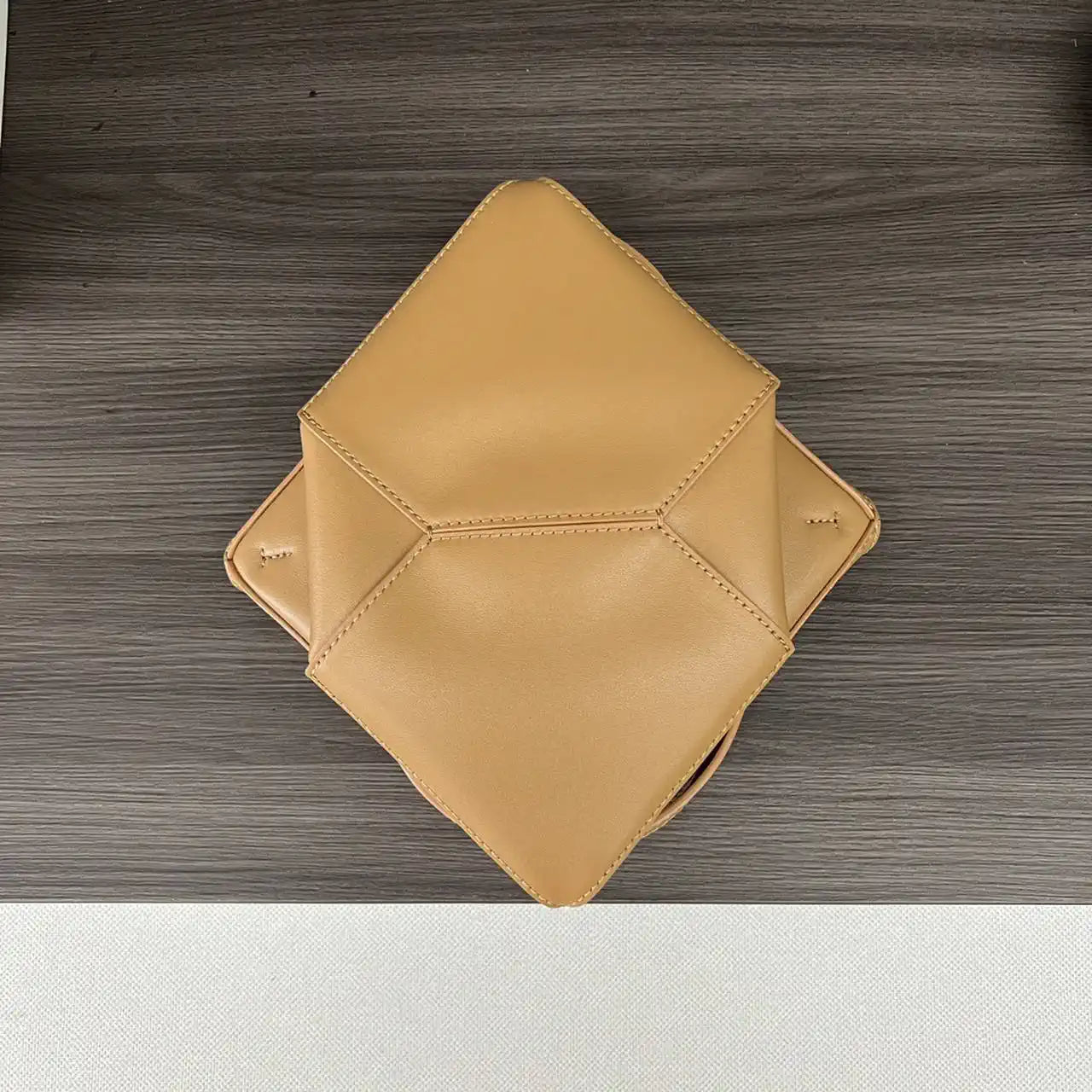 Loewe A657V25X01  Mini Puzzle Fold tote in shiny calfskin Apricot Yellow