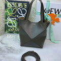 Loewe Mini Puzzle Fold tote in shiny calfskin A657V25X01 Dark Green - Default Title - View 1