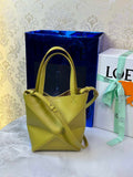 Loewe Mini Puzzle Fold tote in shiny calfskin A657V25X01 Yellow