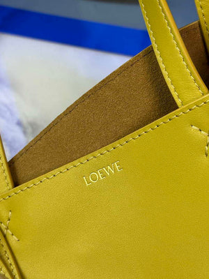 Loewe Mini Puzzle Fold tote in shiny calfskin A657V25X01 Yellow - Default Title - View 5