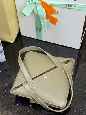 Loewe Mini Puzzle Fold tote in shiny calfskin A657V25X01 Green - Default Title - View 9