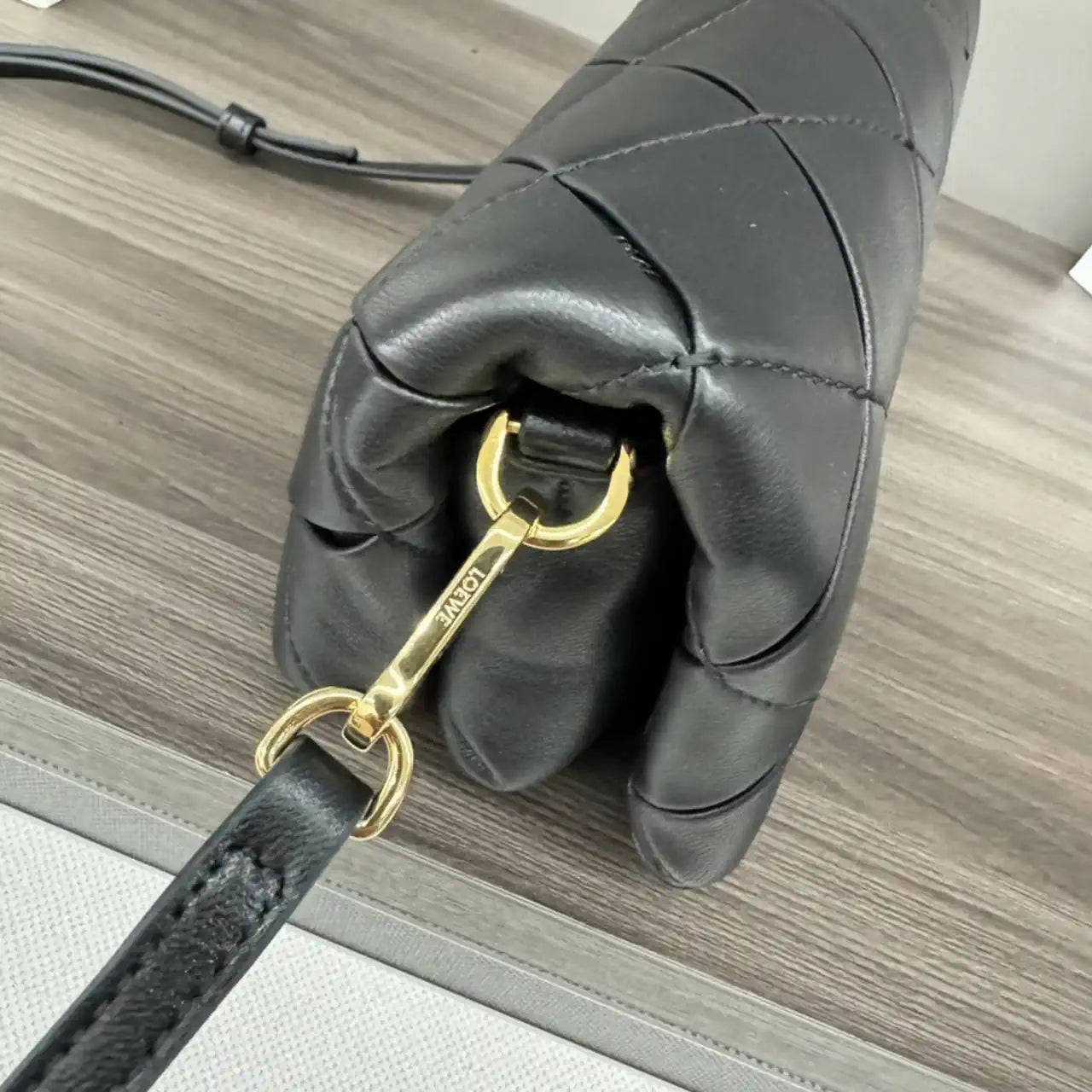 Loewe Puffer Goya Bag in Pleated Shiny Nappa  A896P41X148752 Black