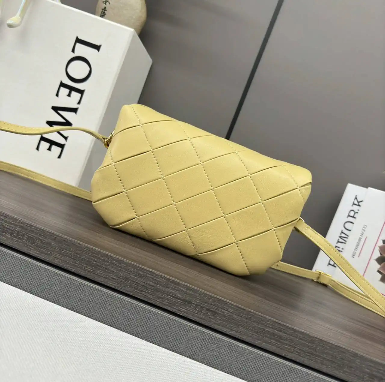 Loewe Puffer Goya Bag in Pleated Shiny Nappa  A896P41X148752 Yellow