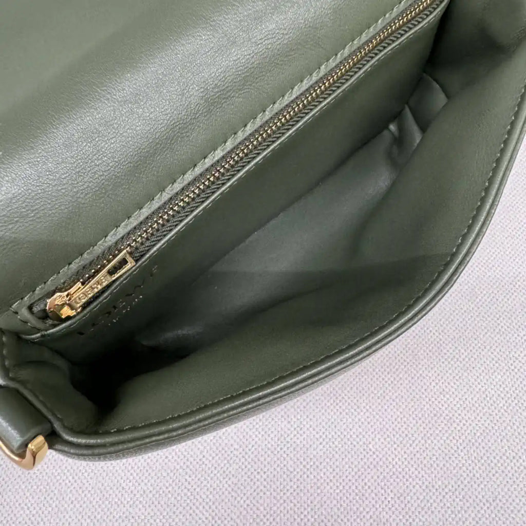 Loewe Puffer Goya Bag in Pleated Shiny Nappa  A896P41X148752 Green