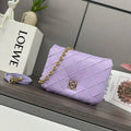 Loewe Large Puffer Goya Bag in Pleated Shiny Nappa 062466 Purple