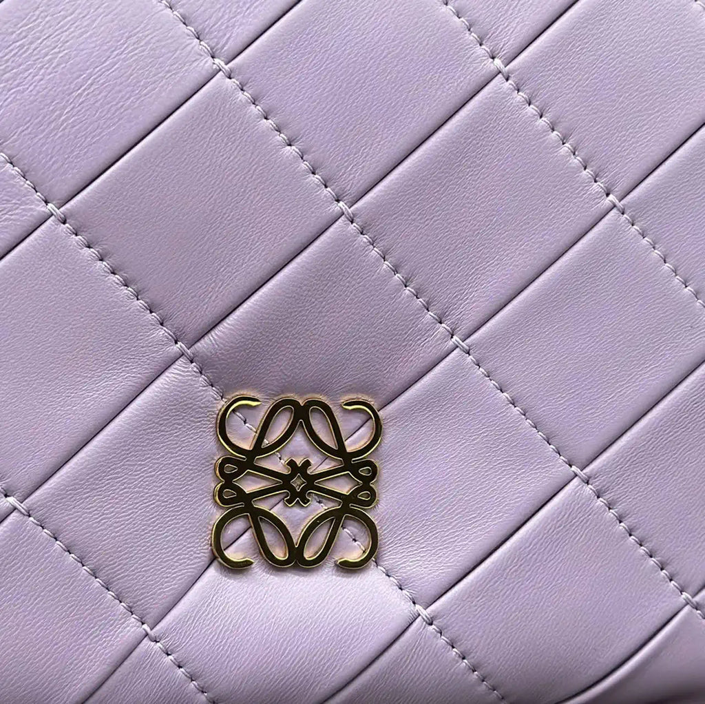 Loewe Large Puffer Goya Bag in Pleated Shiny Nappa 062466 Purple