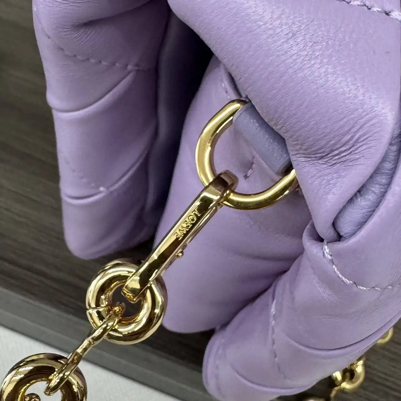 Loewe Large Puffer Goya Bag in Pleated Shiny Nappa 062466 Purple