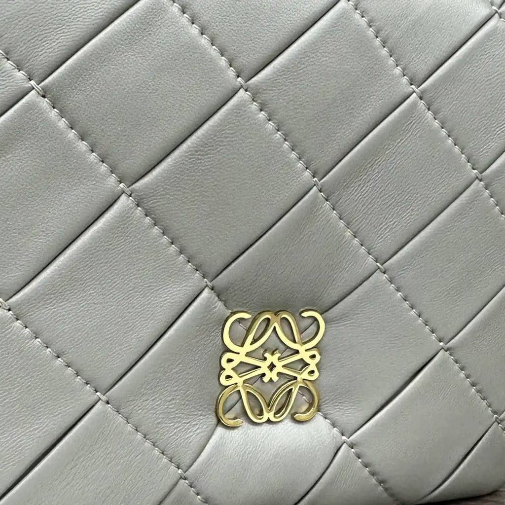 Loewe Large Puffer Goya Bag in Pleated Shiny Nappa 062466 Gray