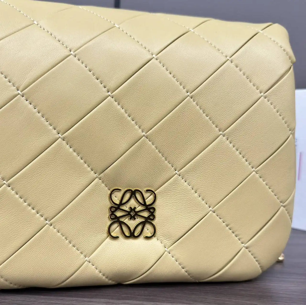 Loewe Large Puffer Goya Bag in Pleated Shiny Nappa 062466 Yellow