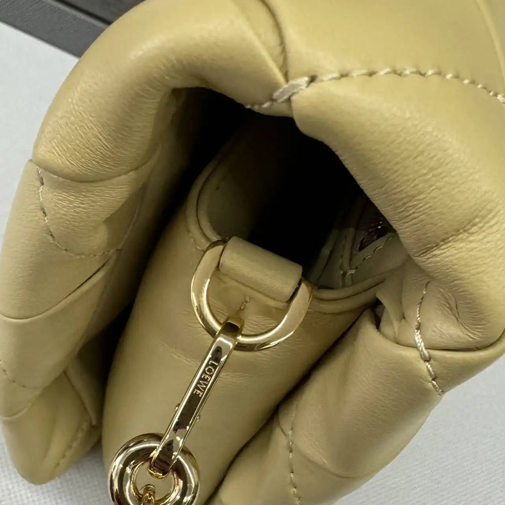 Loewe Large Puffer Goya Bag in Pleated Shiny Nappa 062466 Yellow