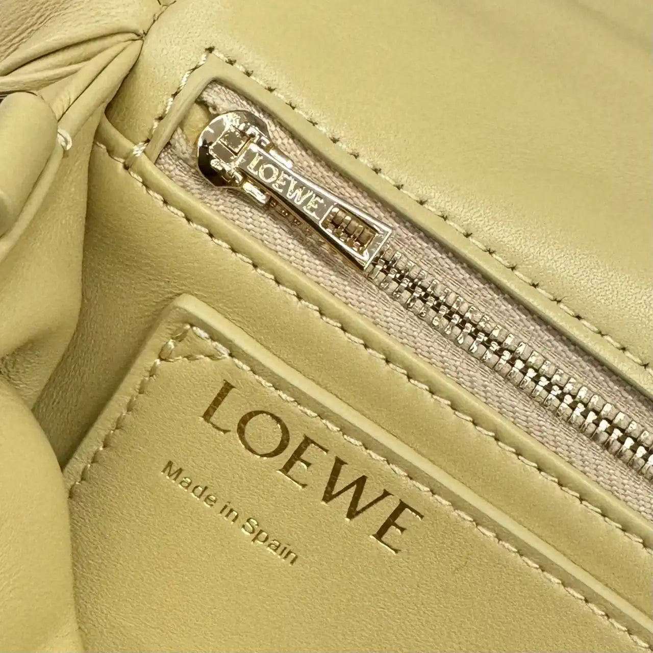 Loewe Large Puffer Goya Bag in Pleated Shiny Nappa 062466 Yellow