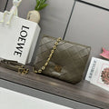Loewe Large Puffer Goya Bag in Pleated Shiny Nappa 062466 Dark Green