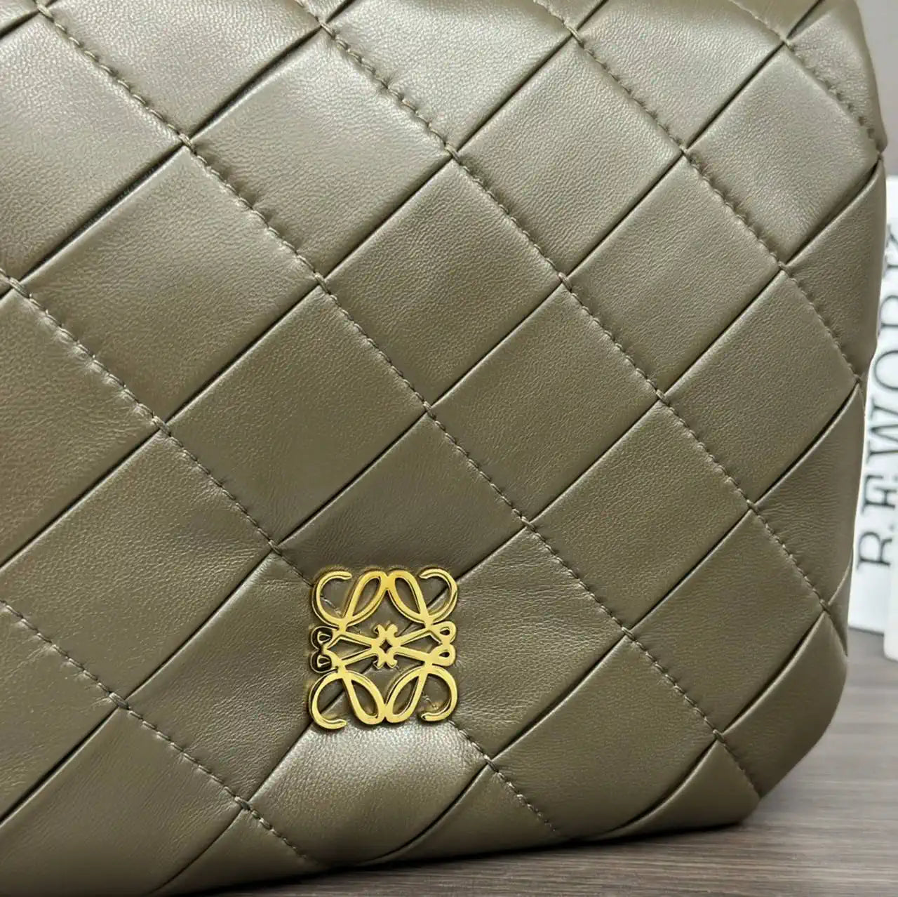Loewe Large Puffer Goya Bag in Pleated Shiny Nappa 062466 Dark Green