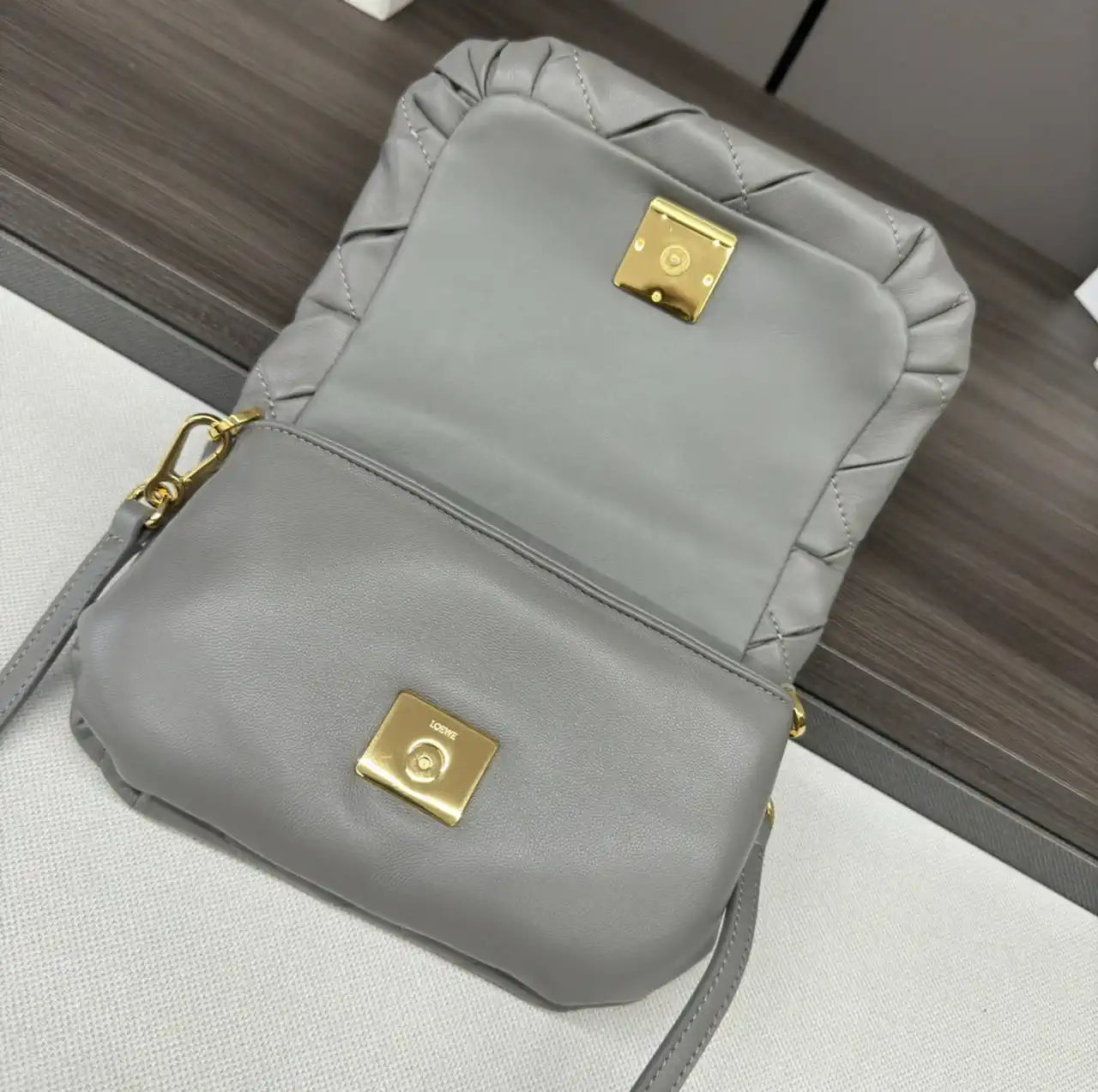Loewe Puffer Goya Bag in Pleated Shiny Nappa  A896P41X148752