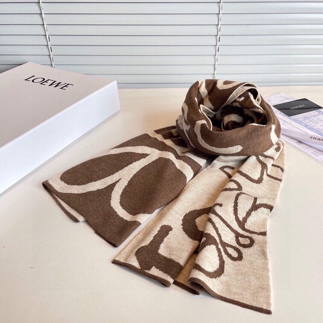 Loewe Scarves Cashmere Knitted Long Scarf L45033 - Default Title - View 1