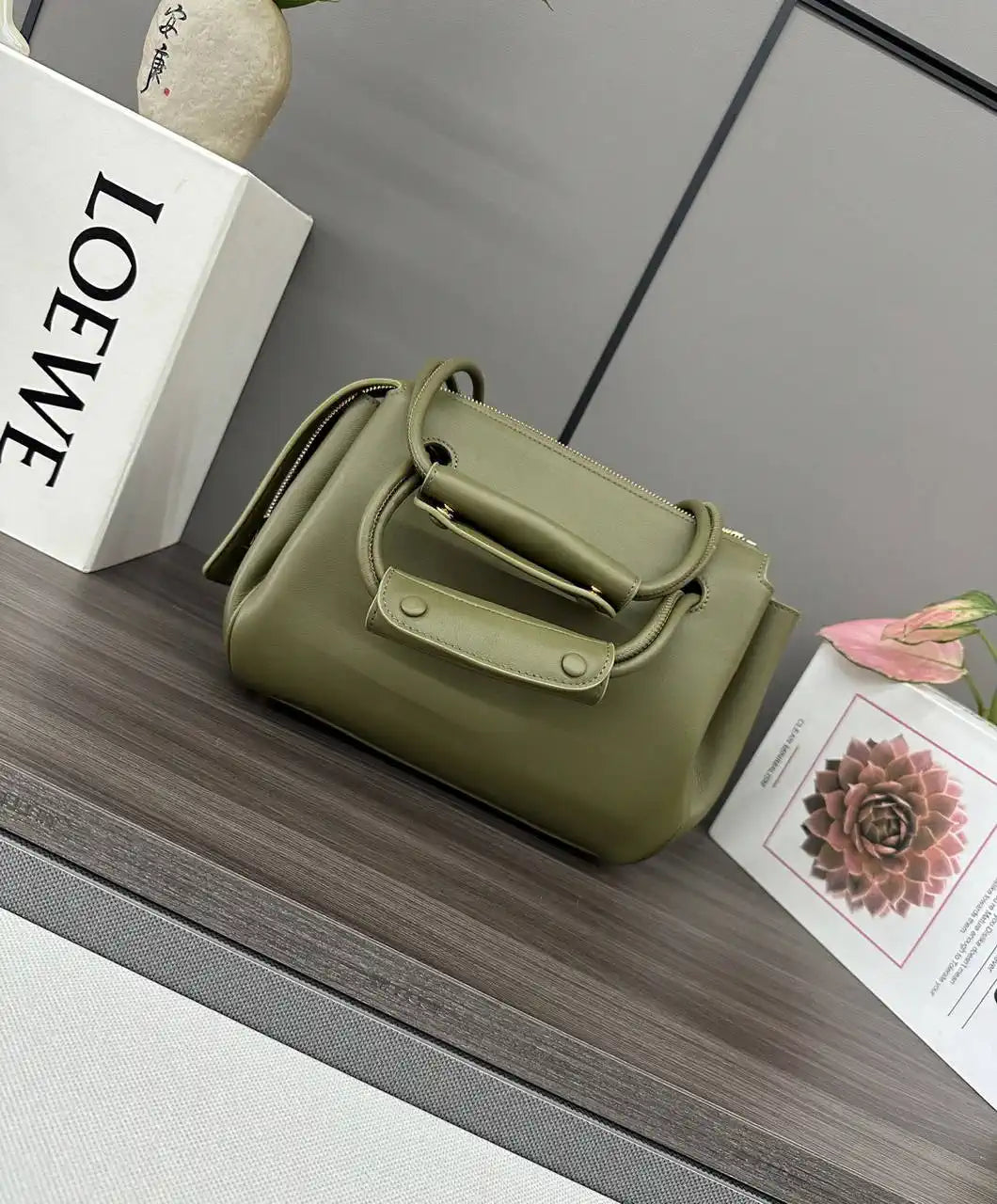 Loewe Small Madrid bag in supple calfskin AANBAB2X01 Green