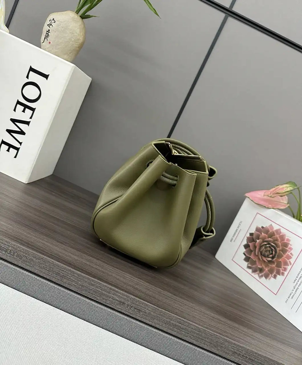 Loewe Small Madrid bag in supple calfskin AANBAB2X01 Green