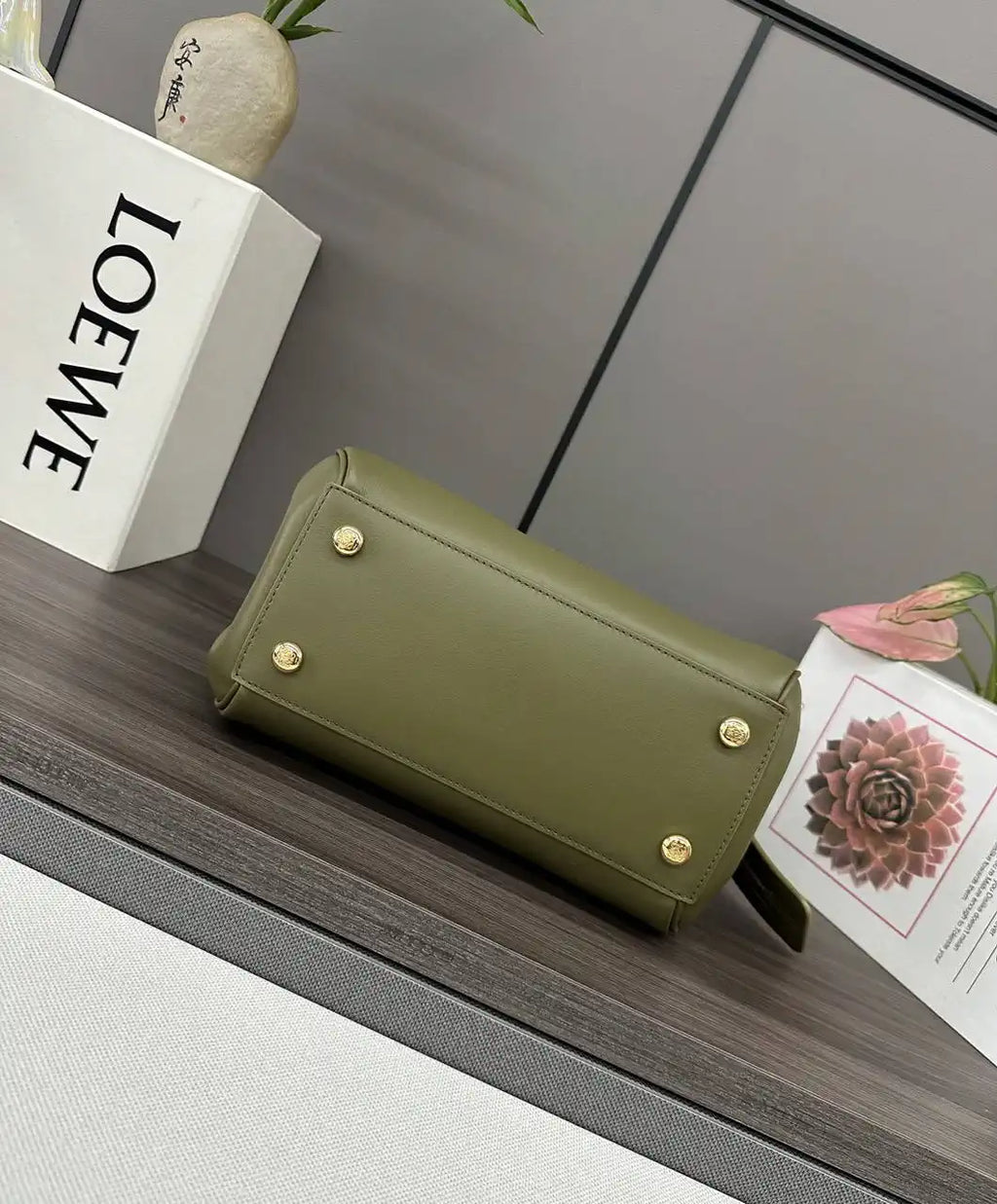 Loewe Small Madrid bag in supple calfskin AANBAB2X01 Green