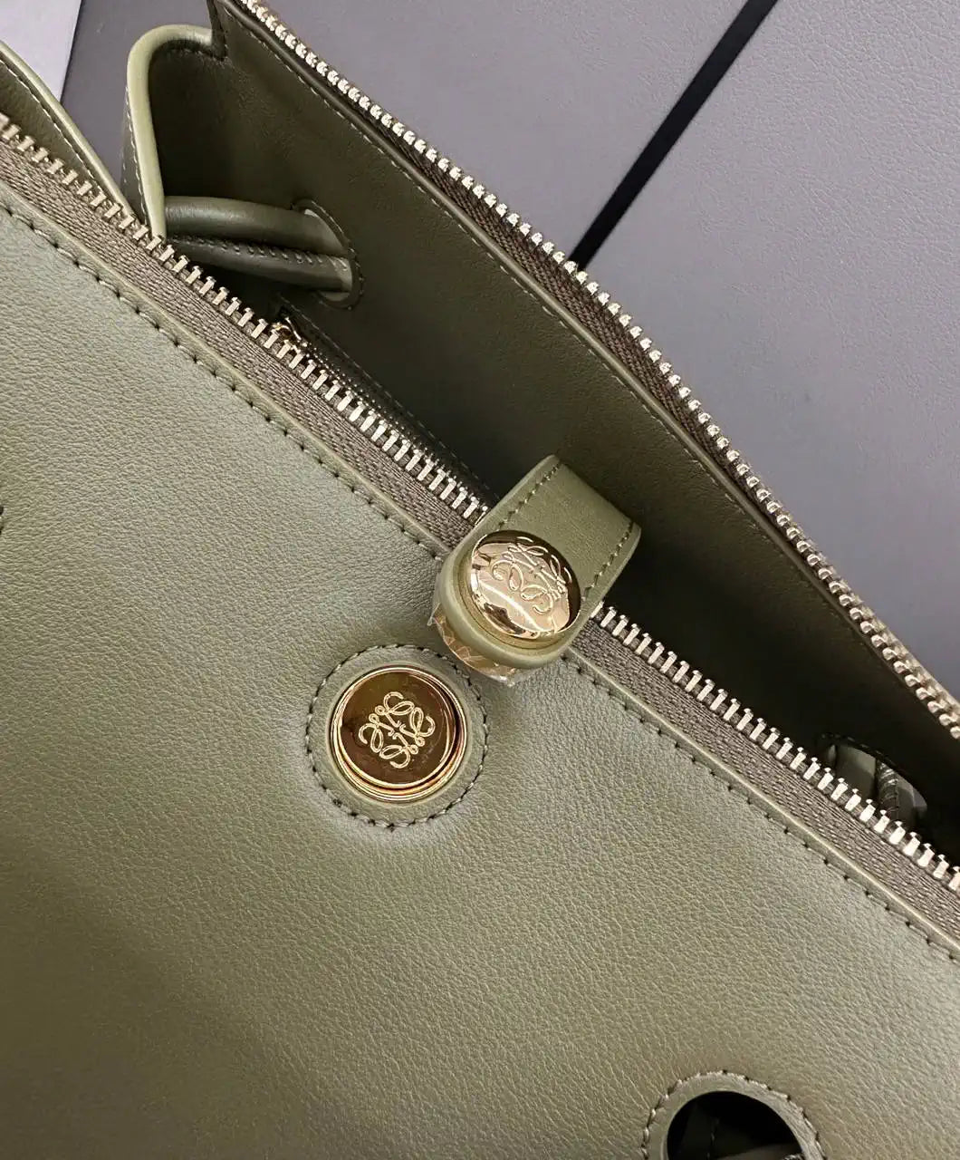 Loewe Small Madrid bag in supple calfskin AANBAB2X01 Green