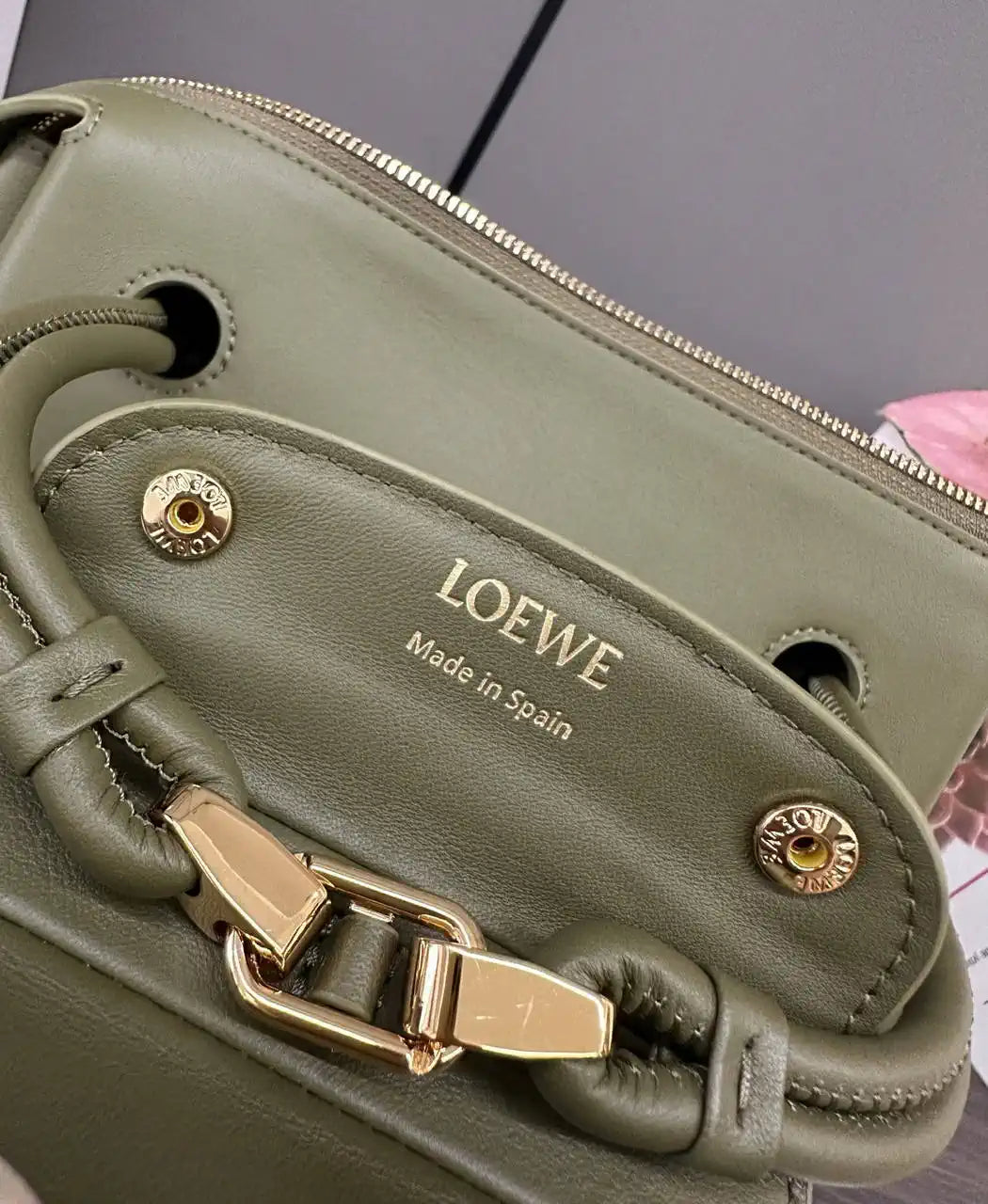 Loewe Small Madrid bag in supple calfskin AANBAB2X01 Green