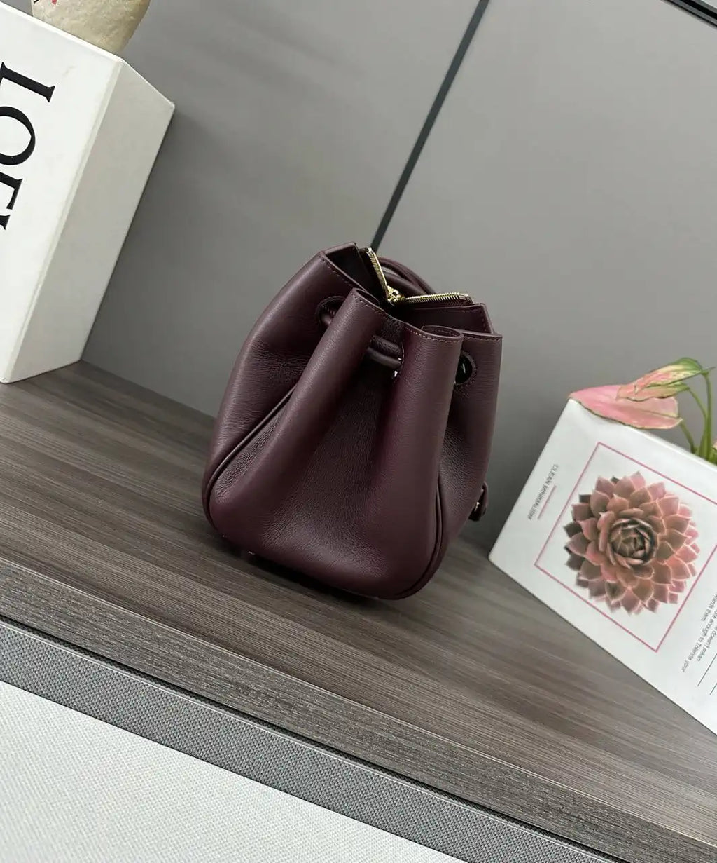 Loewe Small Madrid bag in supple calfskin AANBAB2X01 Dark Brown