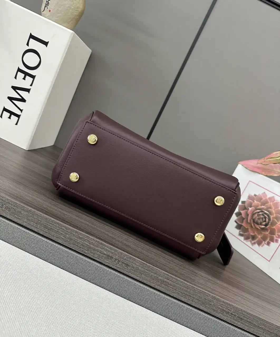 Loewe Small Madrid bag in supple calfskin AANBAB2X01 Dark Brown