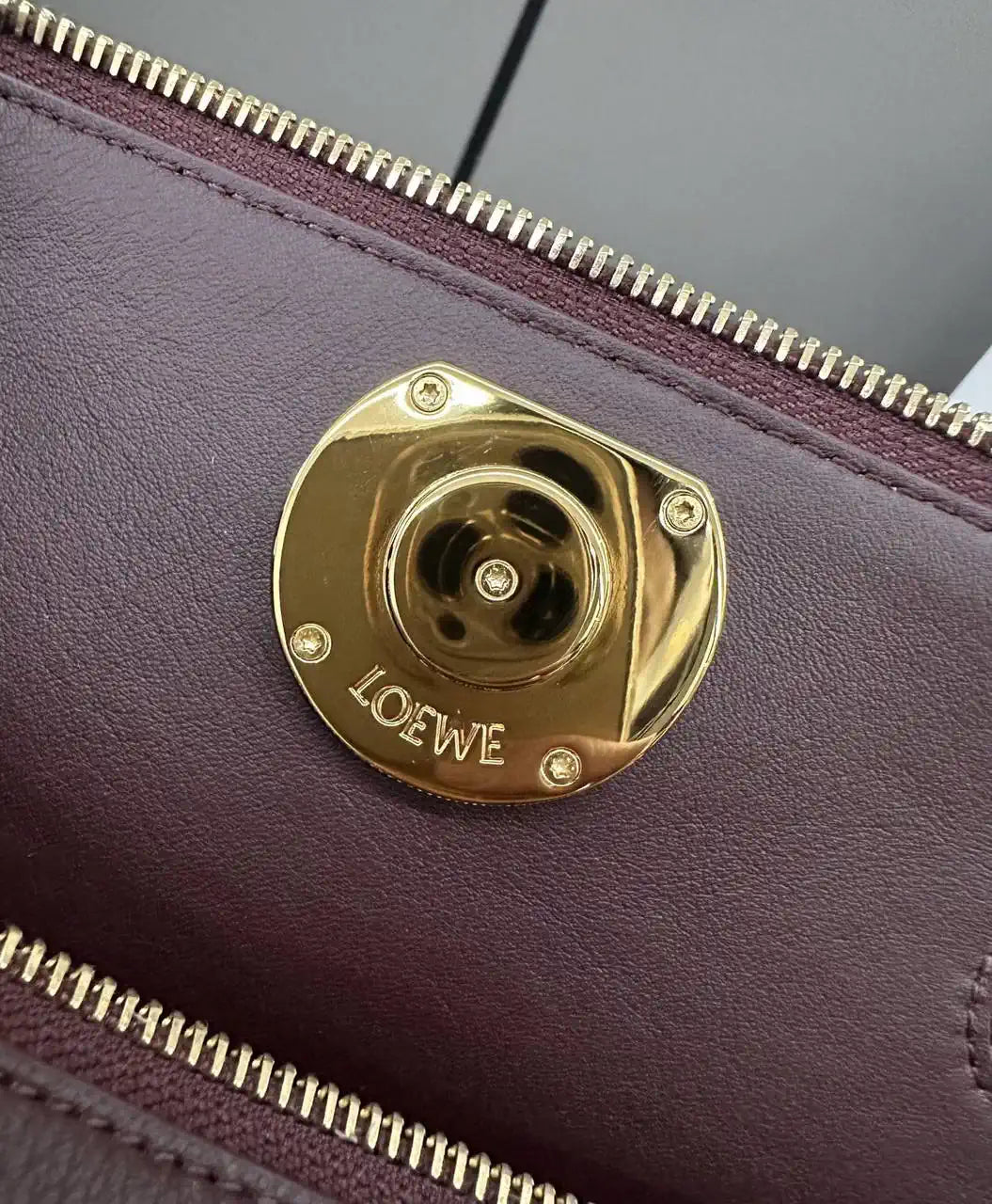 Loewe Small Madrid bag in supple calfskin AANBAB2X01 Dark Brown